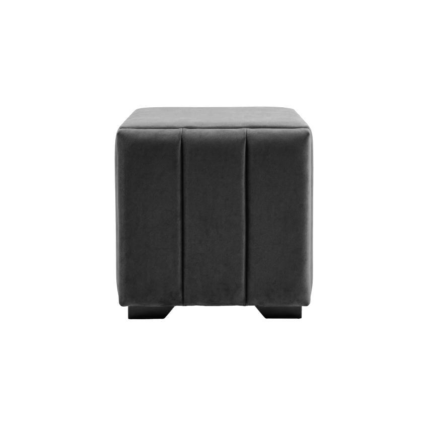 Noptiera tapitata Cozy 1d, 45x45x45 cm, gri inchis
