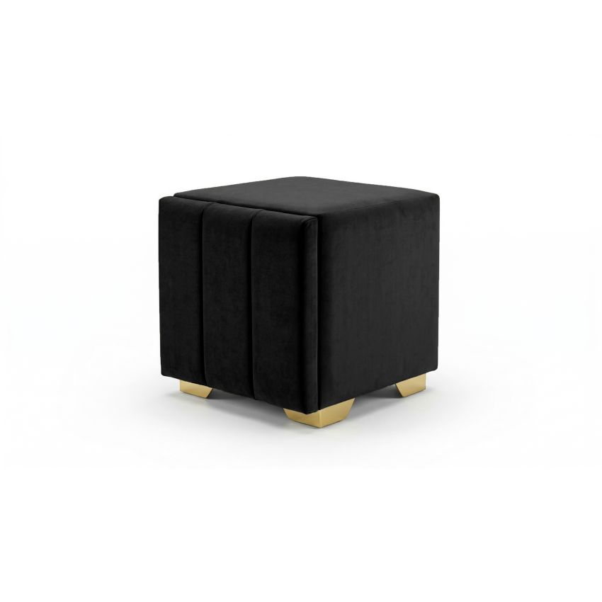 Noptiera tapitata Cozy 1d, 45x45x45 cm, negru