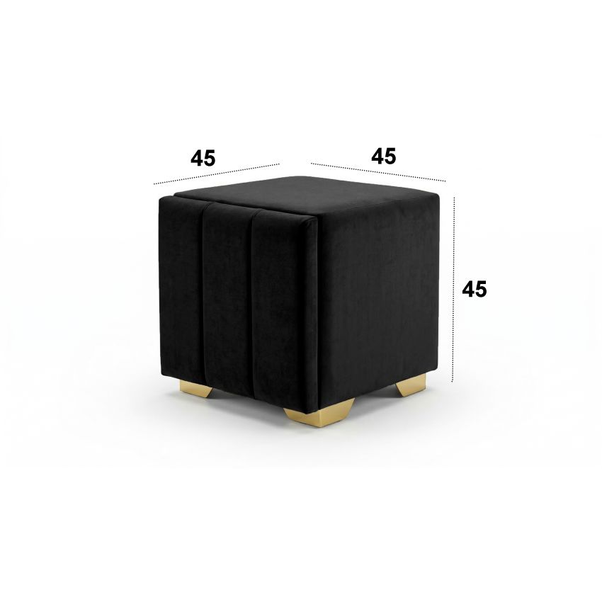 Noptiera tapitata Cozy 1d, 45x45x45 cm, negru