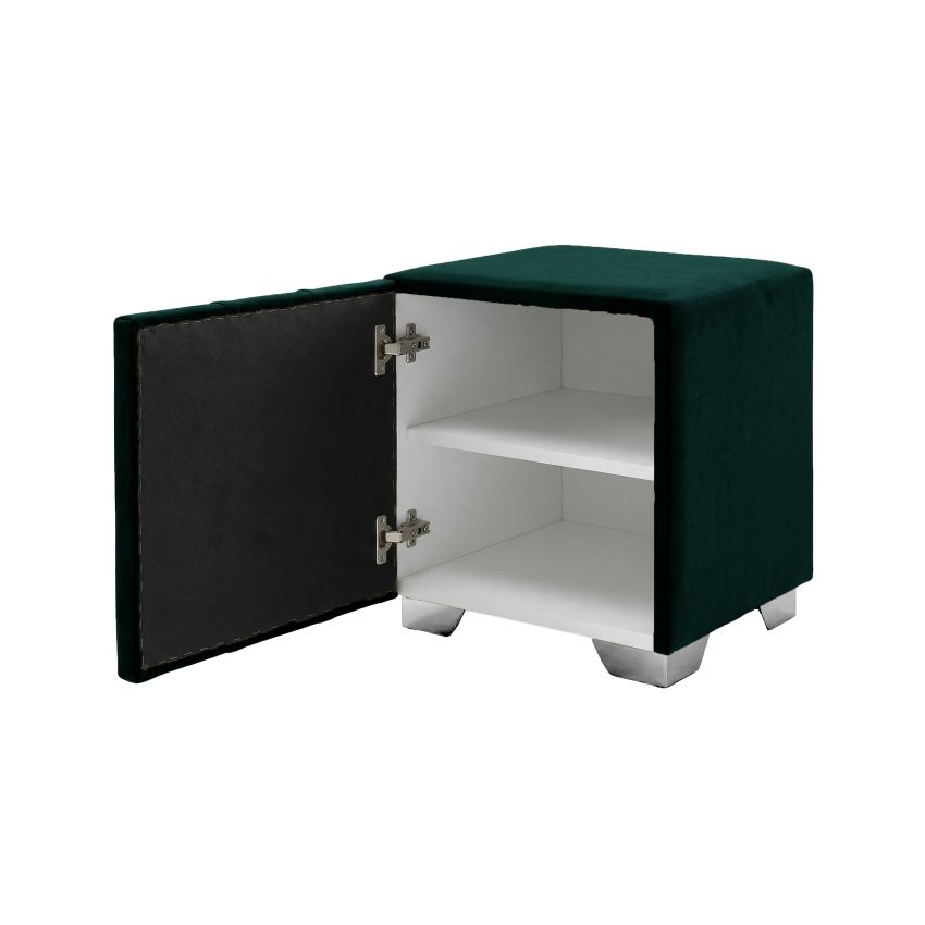 Noptiera tapitata Cozy 1d, 45x45x45 cm, verde