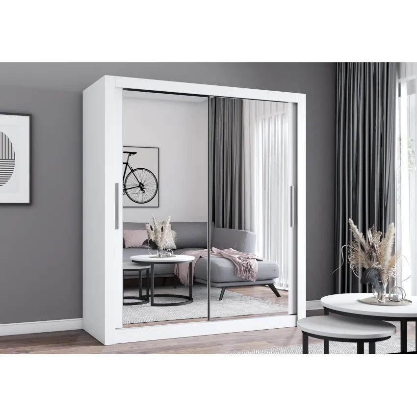 Dressing Milan, cu oglinda, 180x215x64 cm, alb