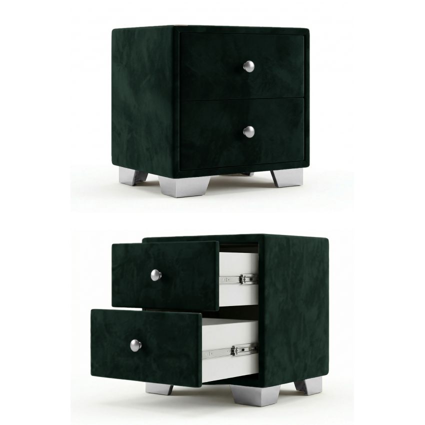 Noptiera tapitata Cozy 2s, 45x45x45 cm, verde