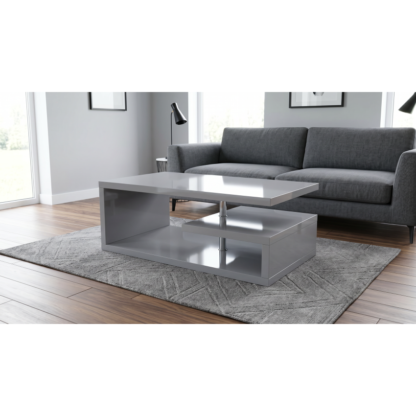 Masa cafea HT-016, 100x60x42 cm, gri lucios