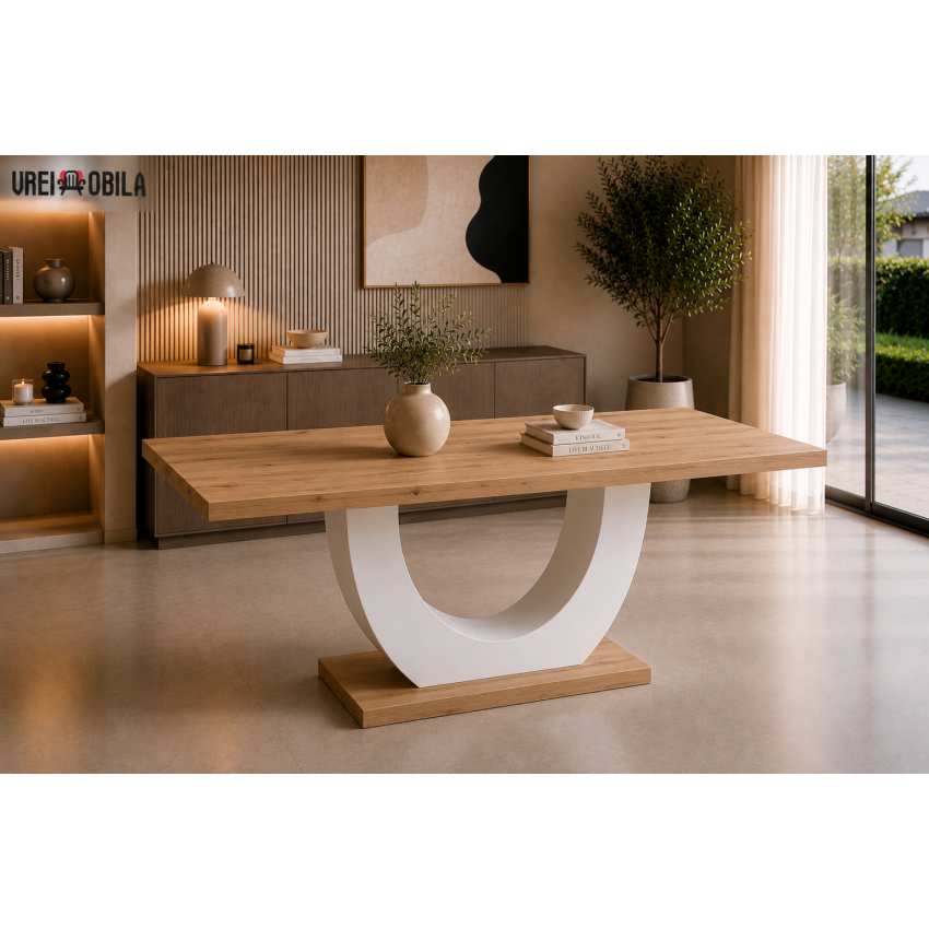 Masa extensibila 160-200 cm Ecuador, alb lucios, MDF vopsit