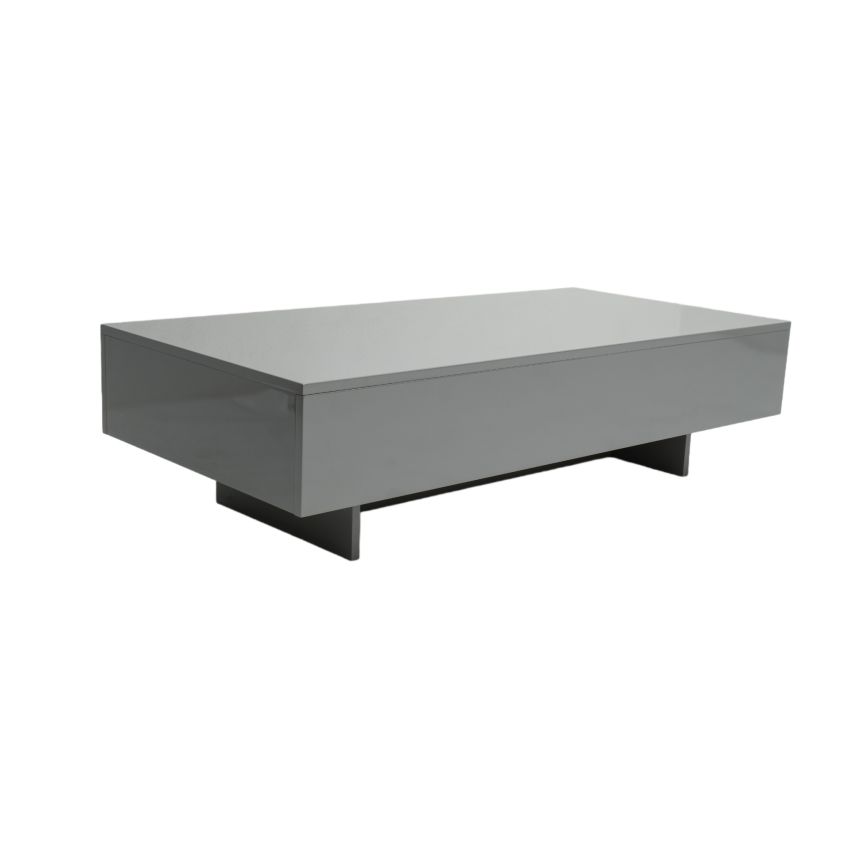 Masa cafea HT-005, 115x55x31 cm, gri, MDF lucios