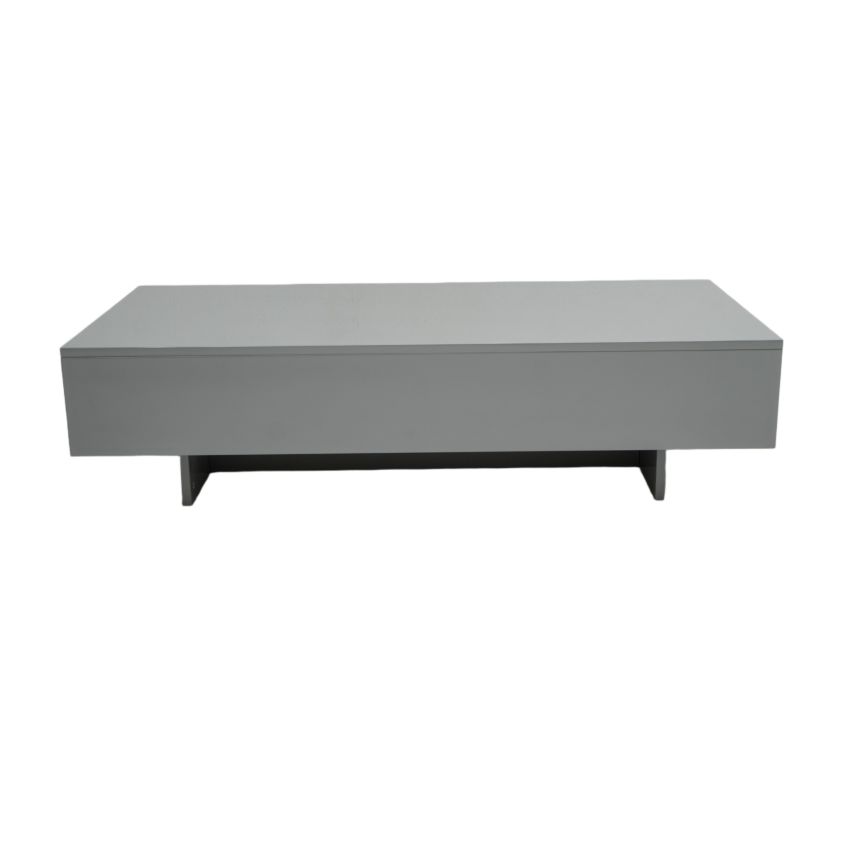 Masa cafea HT-005, 115x55x31 cm, gri, MDF lucios