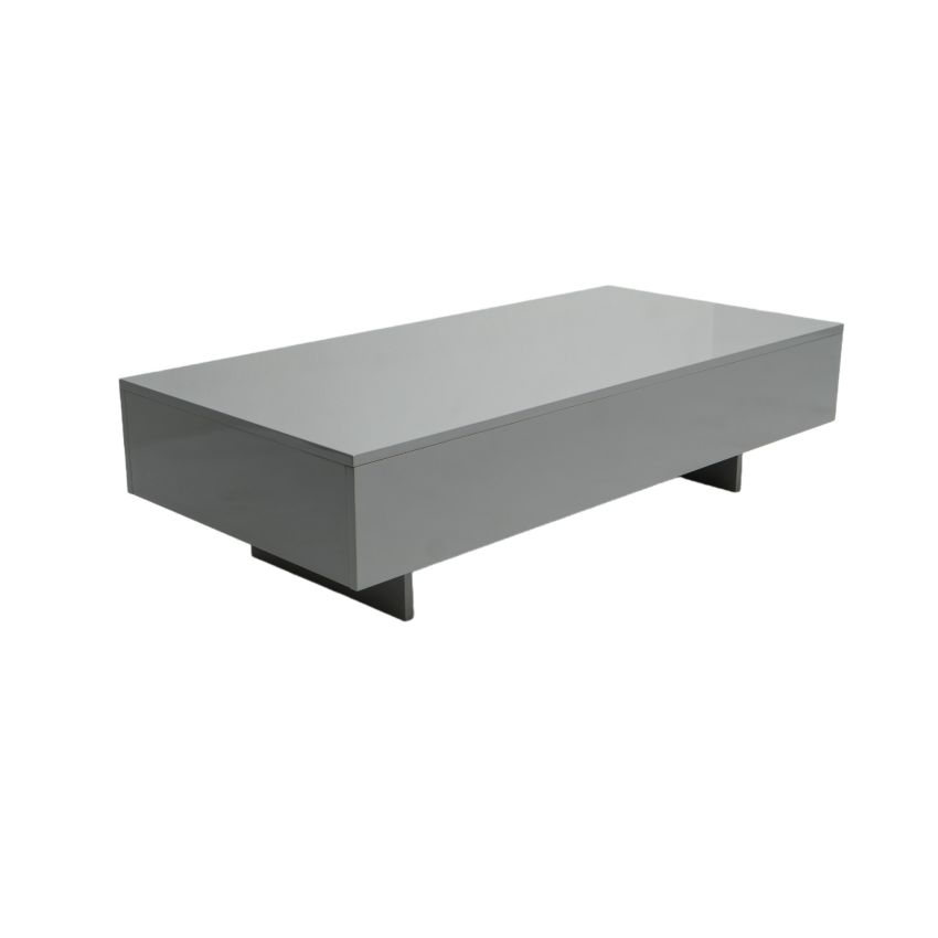 Masa cafea HT-005, 115x55x31 cm, gri, MDF lucios