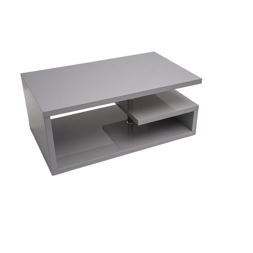 Masa cafea HT-016, 100x60x42 cm, gri lucios