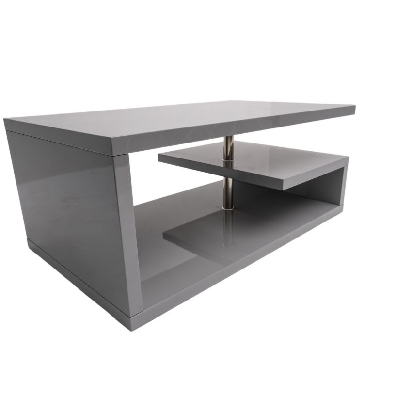 Masa cafea HT-016, 100x60x42 cm, gri lucios