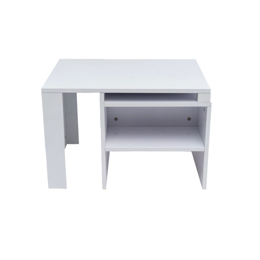 Masa cafea HT-196, 100x60x42 cm, alb, MDF