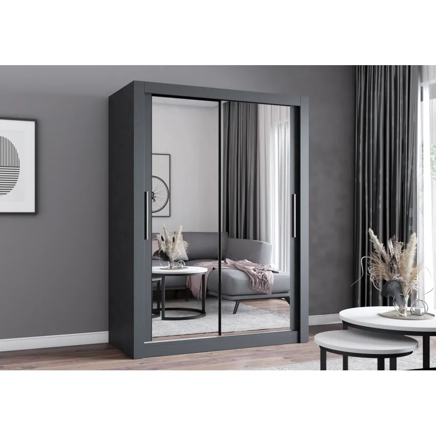 Dressing Milan, cu oglinda, 150 cm, gri