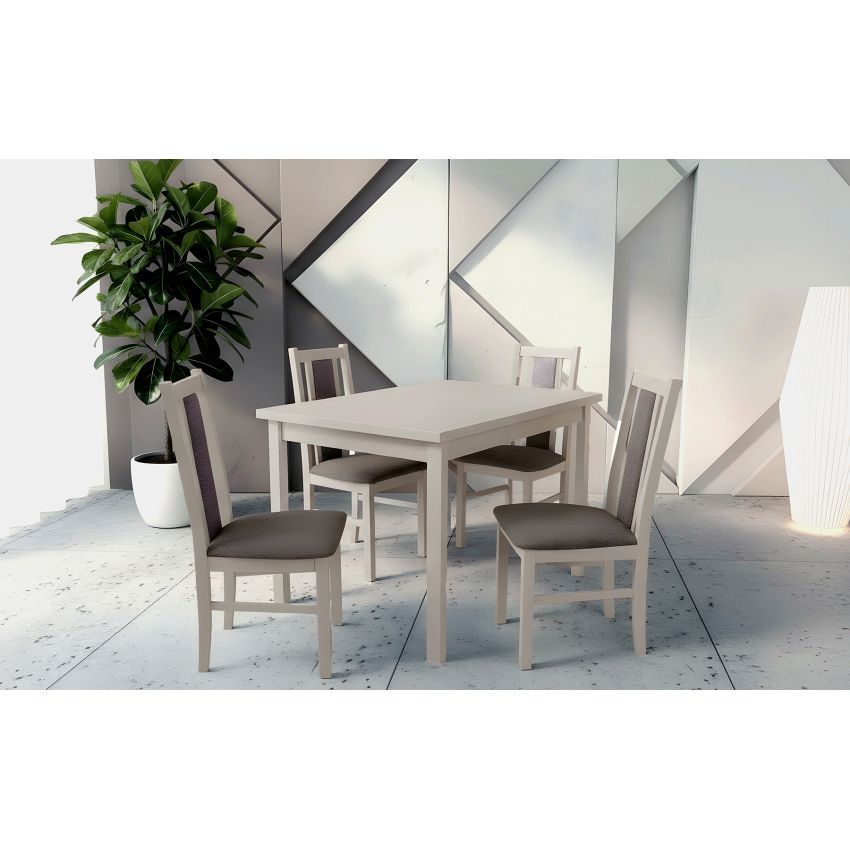 Set masa extensibila MB-13 (alba 1), cashmere, cu 4 scaune S-38 (b14) C20