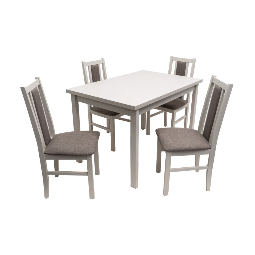 Set masa extensibila MB-13 (alba 1), cashmere, cu 4 scaune S-38 (b14) C20