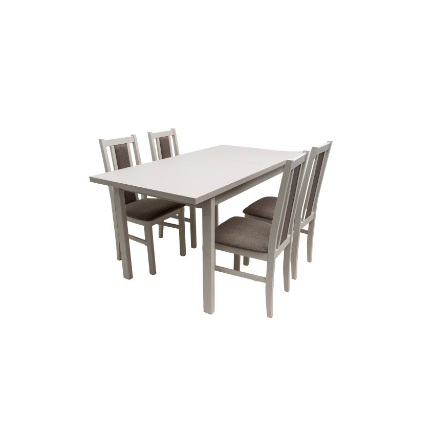 Set masa extensibila MB-13 (alba 1), cashmere, cu 4 scaune S-38 (b14) C20