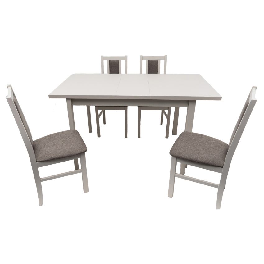 Set masa extensibila MB-13 (alba 1), cashmere, cu 4 scaune S-38 (b14) C20
