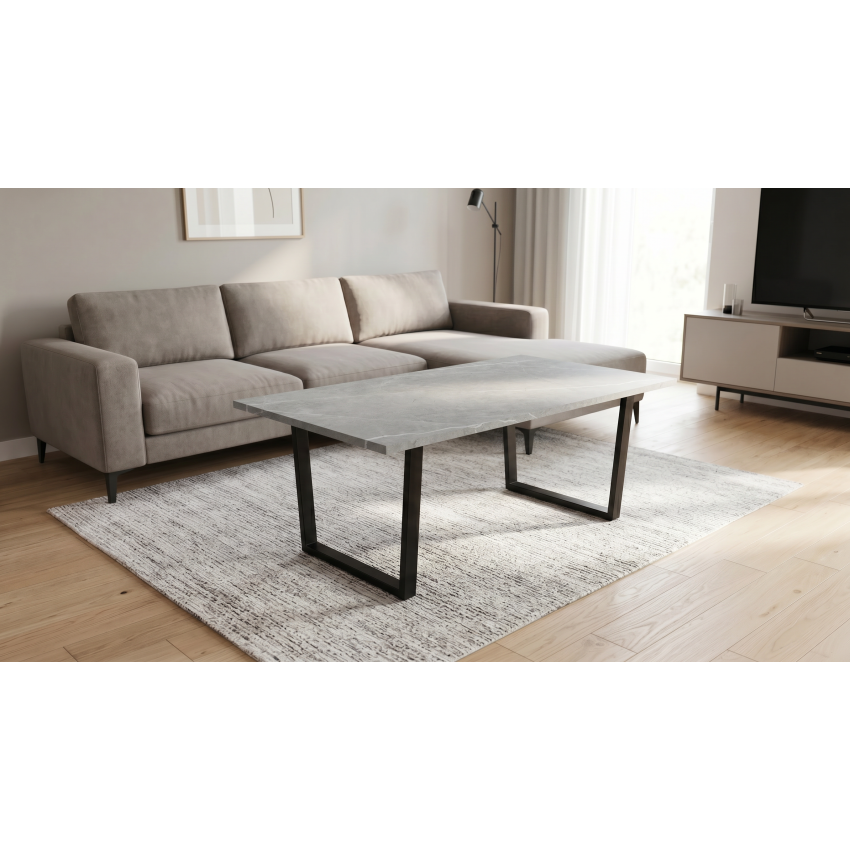 Masa cafea HT-156, 110x60 cm, alb, MDF