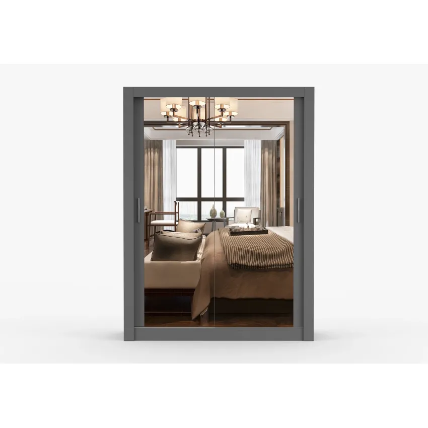 Dressing Milan, cu oglinda, 150 cm, gri