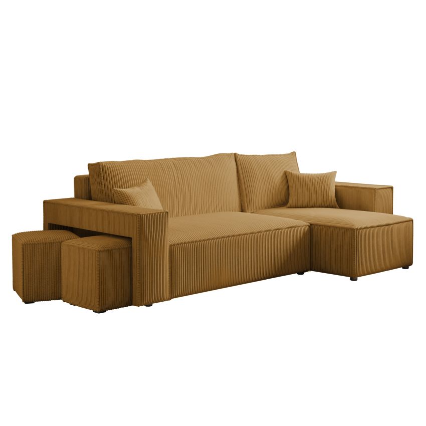 Coltar extensibil Paris, galben mustar