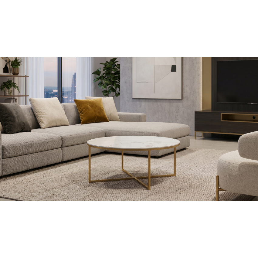 Masa cafea HT-140, 70x70x45 cm, stejar, MDF