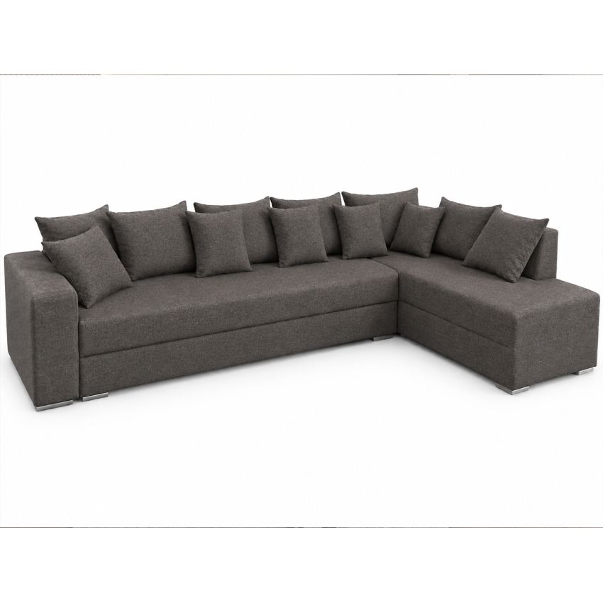 Coltar Malmo L, extensibil, cu spatiu de depozitare, gri inchis