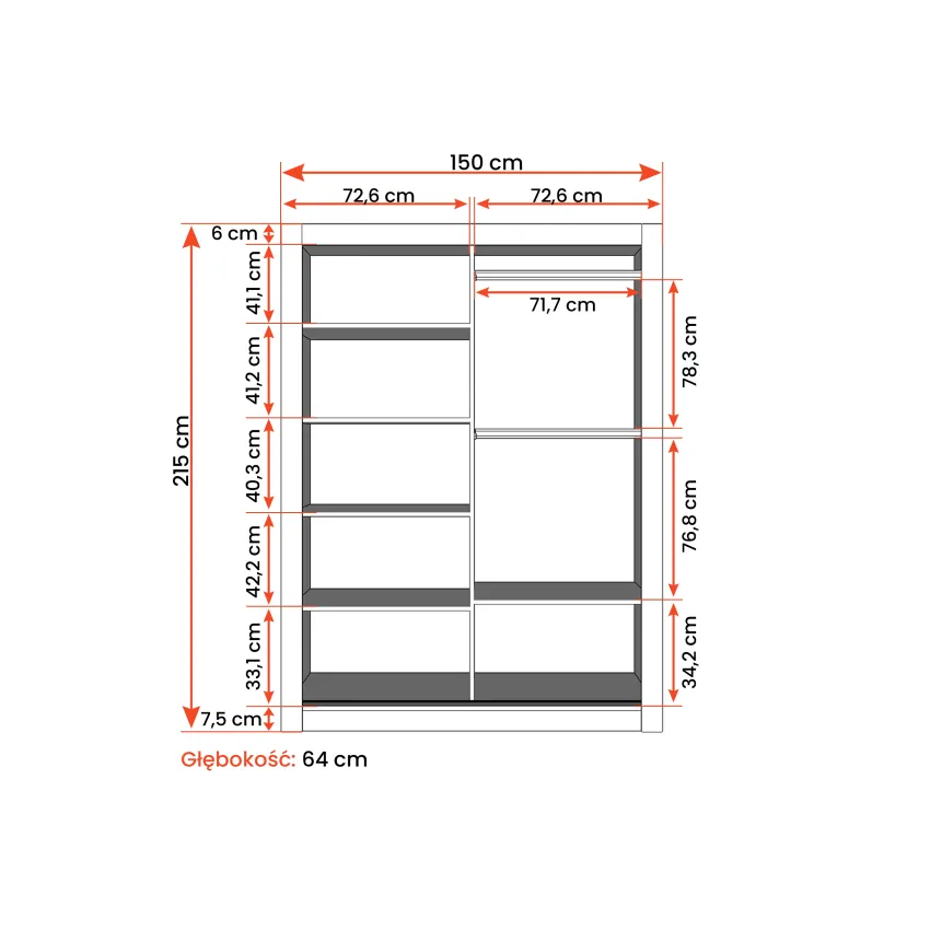 Dressing Milan, cu oglinda, 150 cm, alb