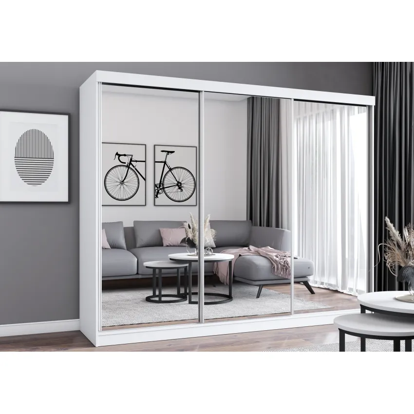 Dressing Milan, cu oglinda, 250x215x64 cm, alb
