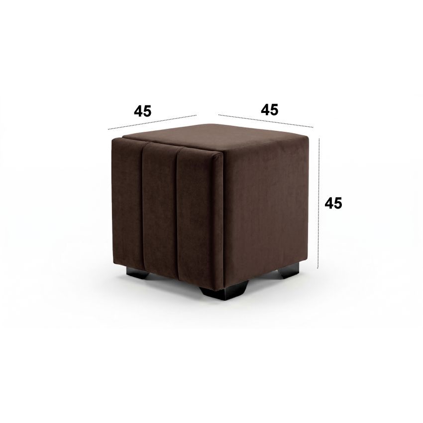 Noptiera tapitata Cozy 1d, 45x45x45 cm, maro