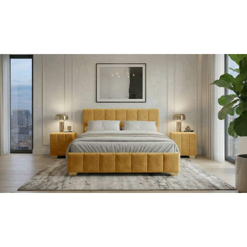 Pat Cozy, 160x200 cm, maro, suport saltea din PAL