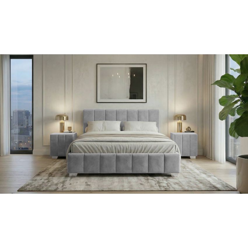 Pat Cozy, 160x200 cm, maro, suport saltea din PAL