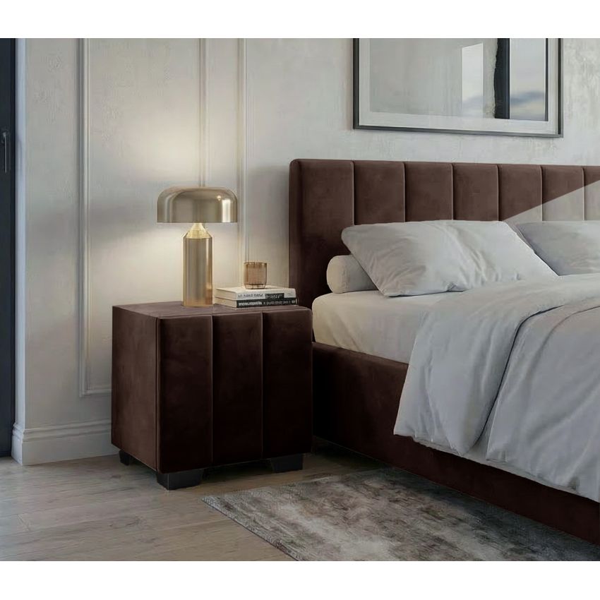 Noptiera tapitata Cozy 1d, 45x45x45 cm, maro