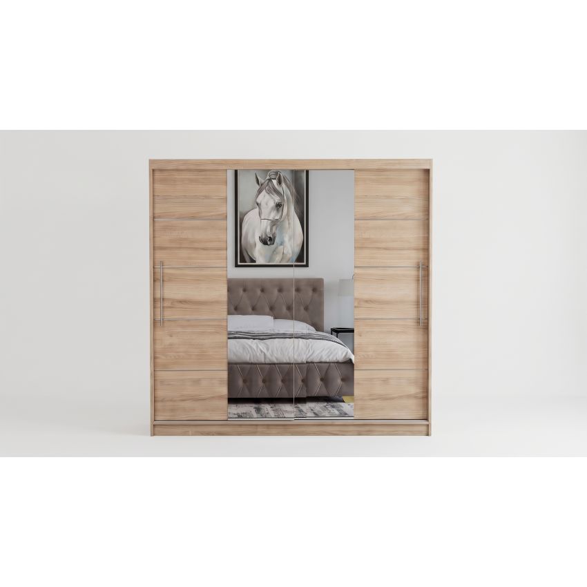 Dressing Sara, cu oglinda, 200x200x60 cm, Sonoma