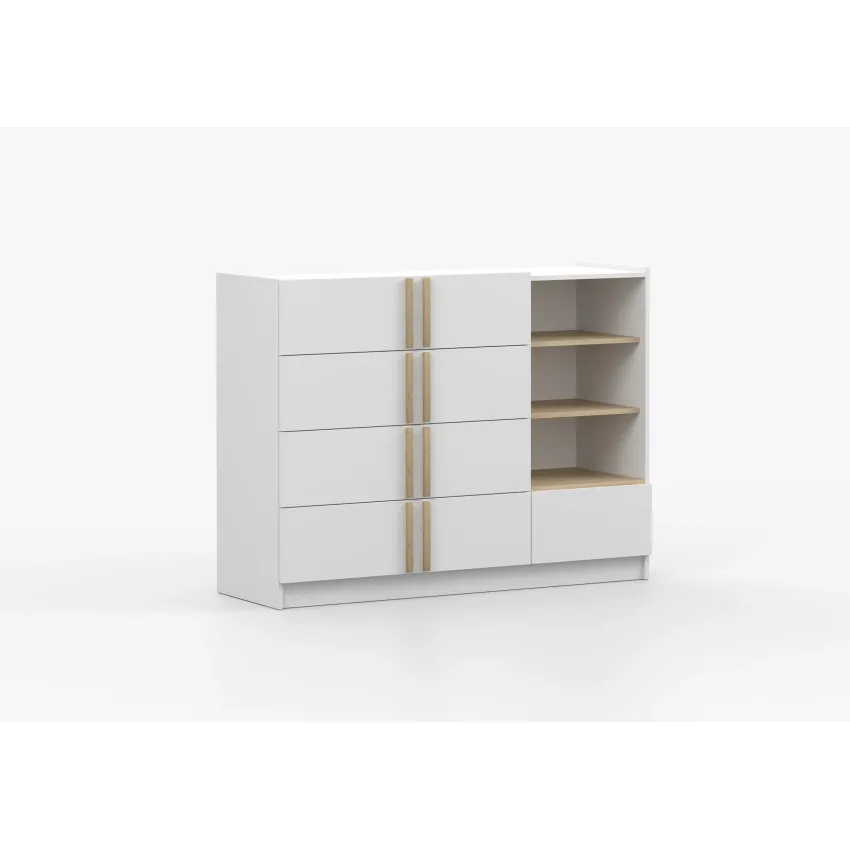 Comoda Solo 5s, 135x96x47 cm, alb
