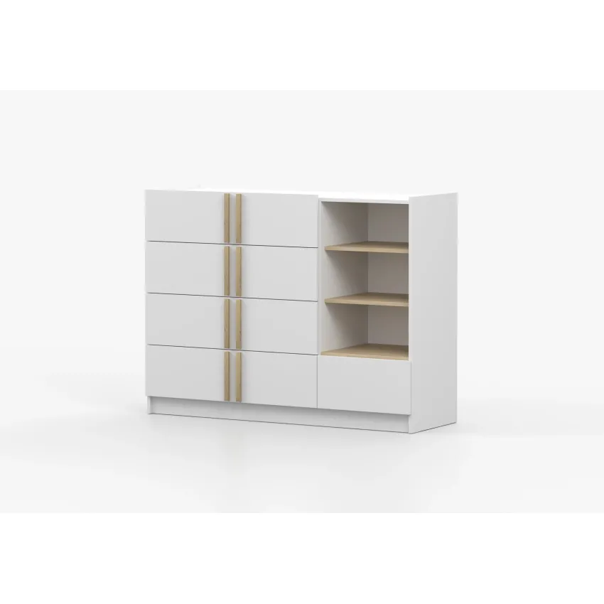 Comoda Solo 5s, 135x96x47 cm, alb