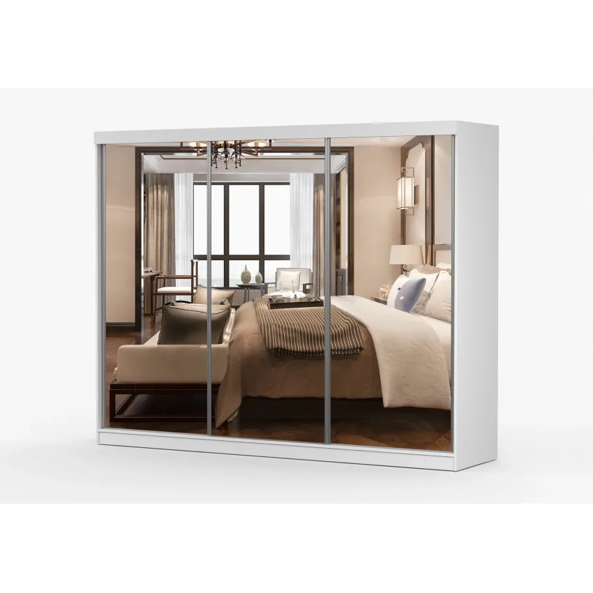 Dressing Milan, cu oglinda, 250x215x64 cm, alb