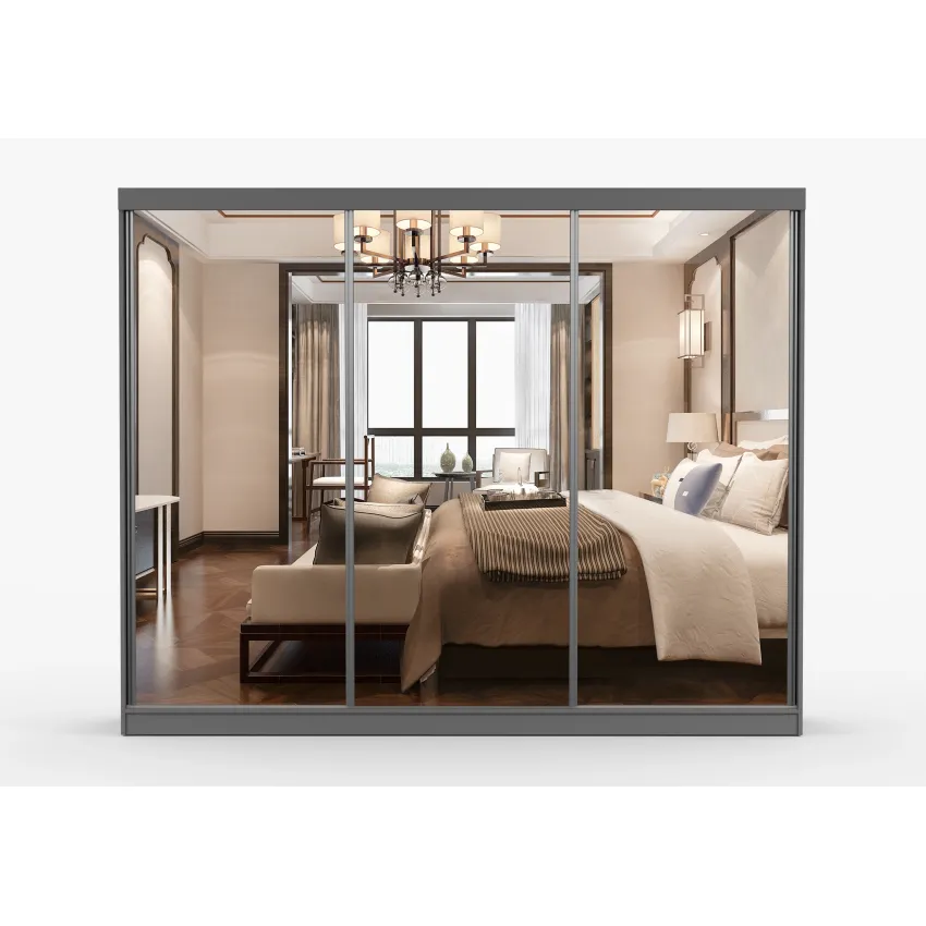 Dressing Milan, cu oglinda, 250x215x64 cm, gri