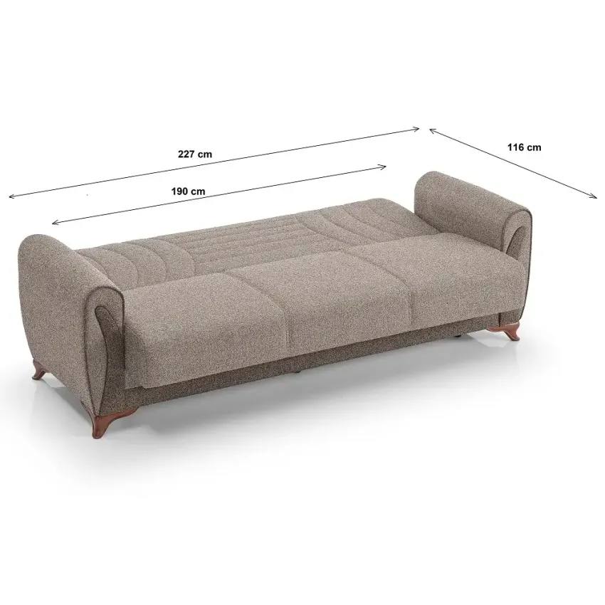 Canapea Seren, extensibila, cu spatiu de depozitare, cappuccino