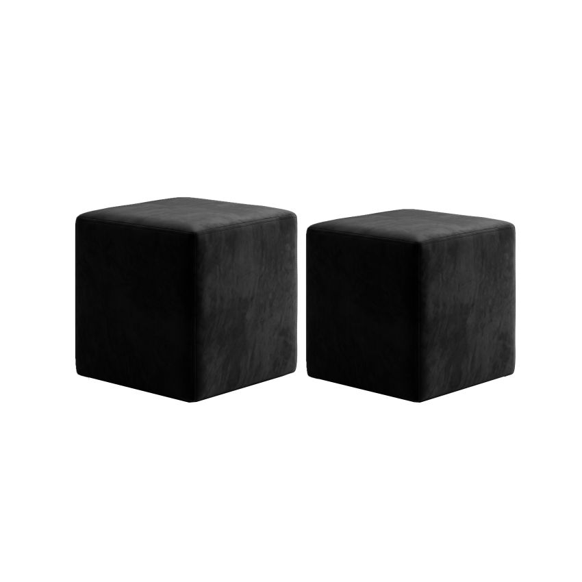 Taburet tapitat cu stofa, Mia, negru