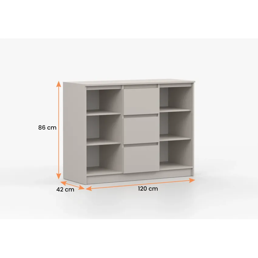 Comoda Solo 2d3s, 120x86x42 cm, alb