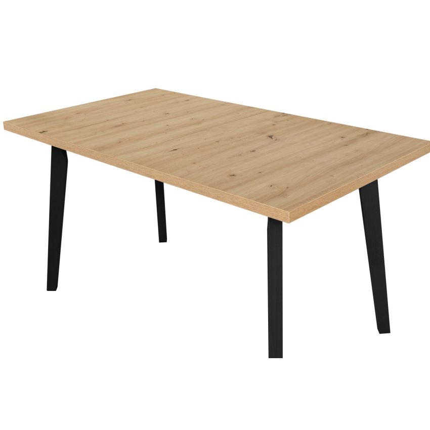 Masa extensibila Oslo5, 80-140/180, negru/stejar artizan